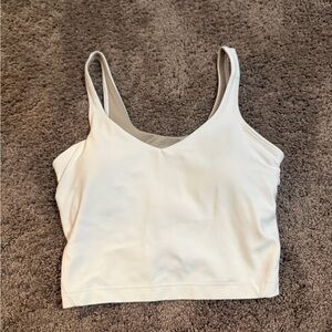 lululemon athletica Cream V-Neck Crop Tank Top